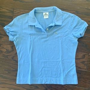 Women’s Blue Lacoste Short Sleeve Polo Shirt